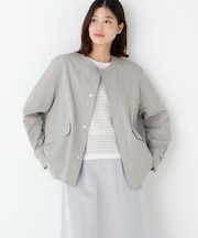 ◆綿ナイロンダンプノーカラージャケット