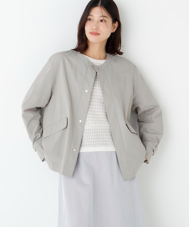 ◆綿ナイロンダンプノーカラージャケット