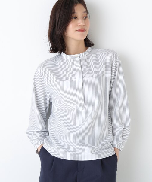 ◆鹿の子ジャージーバンドカラープルオーバー