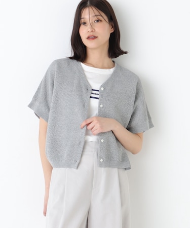 ◆メッシュ柄ニットジレ