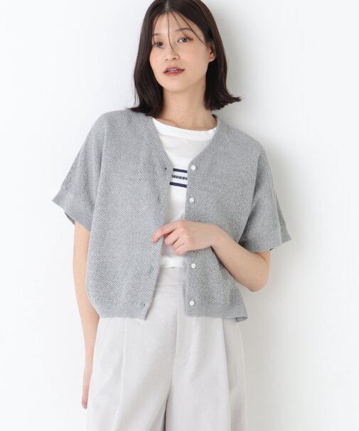 ◆メッシュ柄ニットジレ