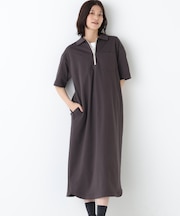 ◆ハーフジップカットソーワンピース