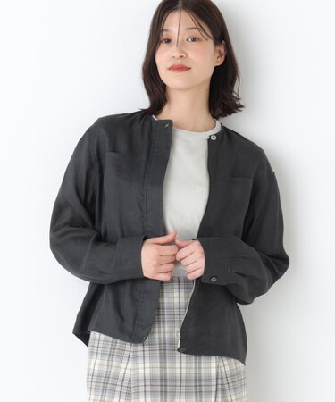 ◆ハードマンリネンノーカラーブルゾン