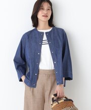 ◆綿麻ライトオンスデニムブルゾン