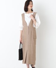 ◆ドライタッチリネン混ジャンスカ