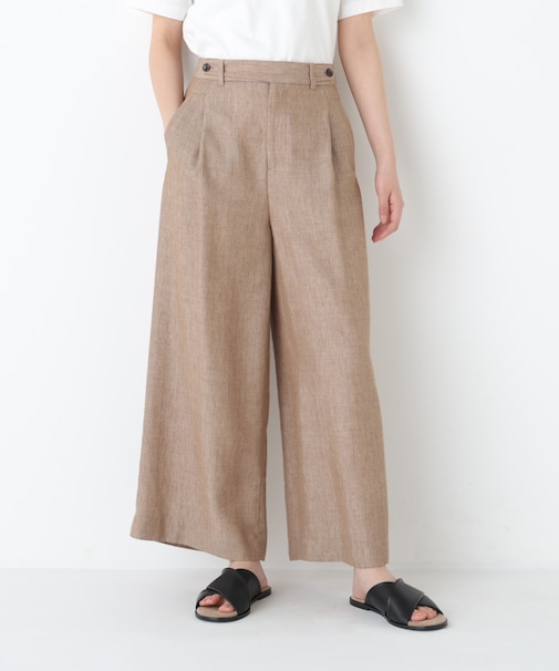 ドライタッチリネン混ガウチョパンツ