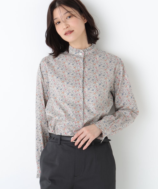 スタンドフリルブラウス