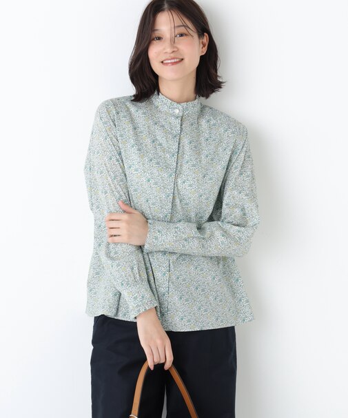 スタンドフリルブラウス