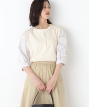 ◆カットジャガードストライプトップス