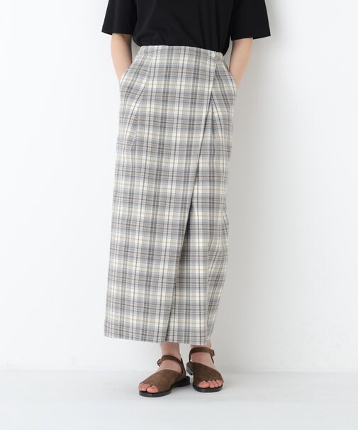 ◆ラップライクチェックスカート