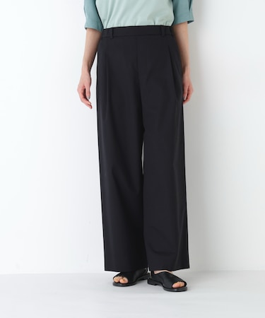 麻混ドビーストレッチウェストゴムパンツ