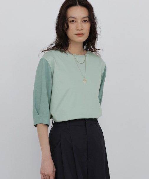 布帛コンビカットソー