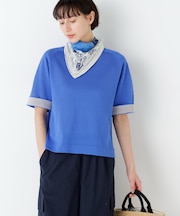 ハイゲージギマ　クルーネックラグランプルオーバー