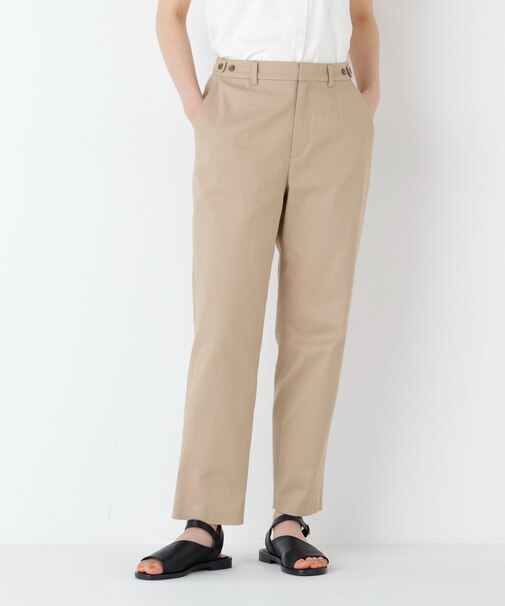 《名品 ／ ストレッチ素材》ピケストレッチ細身ストレートパンツ