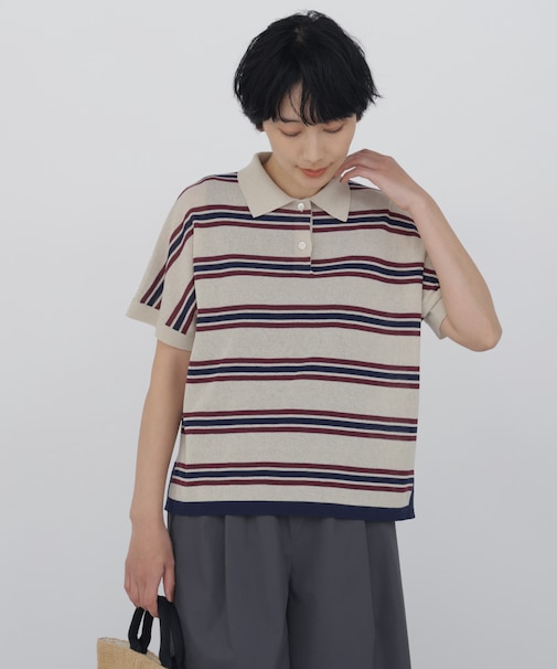 ◆シアーボーダーポロニットＴ