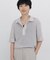 ◆リーフ格子レース　ポロＴシャツ
