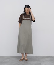 ◆《洗える / サイズ調整可能》 リネン混キャミソールワンピ