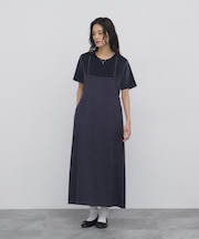 ◆《洗える ／ サイズ調整可能》　リネン混キャミソールワンピ