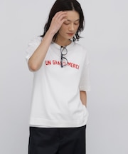 ◆フロッキープリントクルーネックTシャツ