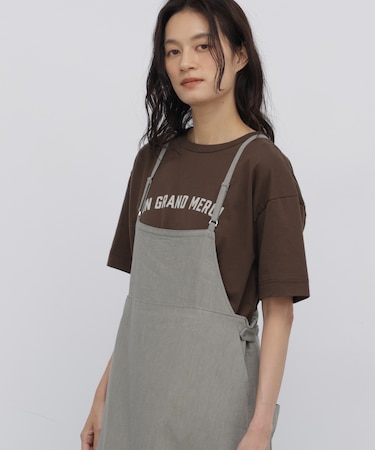 ◆フロッキープリントクルーネックTシャツ