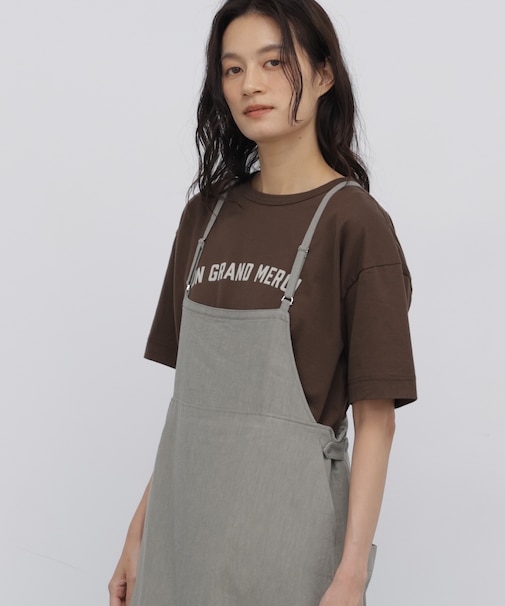 ◆フロッキープリントクルーネックTシャツ