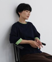 ◆ハイゲージバイカラークルーネックプルオーバー