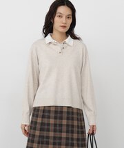 ◆配色衿ポロニット