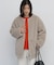 フェイクムートンリバーシブルノーカラーハーフコート