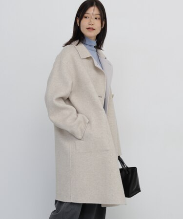 《名品 ／ リバーシブル着用可》リバー ダブルステンカラーコート