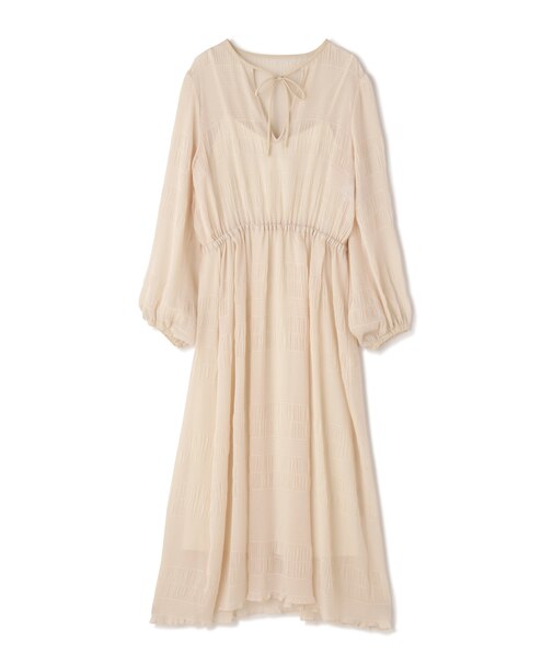 シャーリングジャガードワンピース