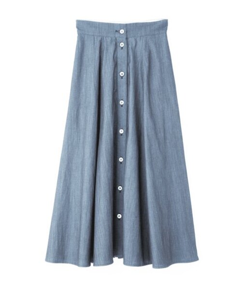 SERGE de bleu ｘ ADORE コットンシャンブレースカート