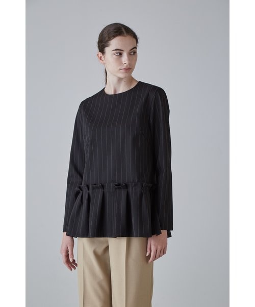 アドーアファインストライプブラウスペプラム38