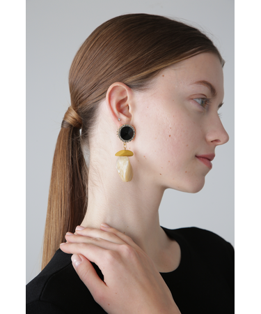 マーブルアクリルストレプトイヤリング