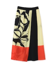 ◆カラーオーバーレイプリントスカート