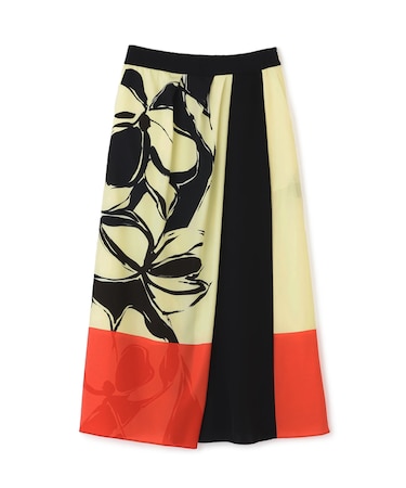 ◆カラーオーバーレイプリントスカート