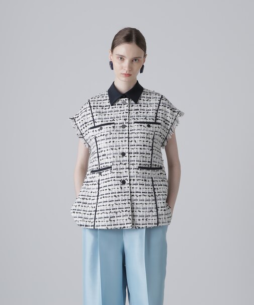 ＜BLACK LABEL＞デニムツィードジレ