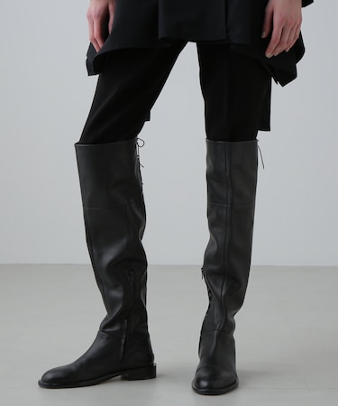 レザーロングブーツ