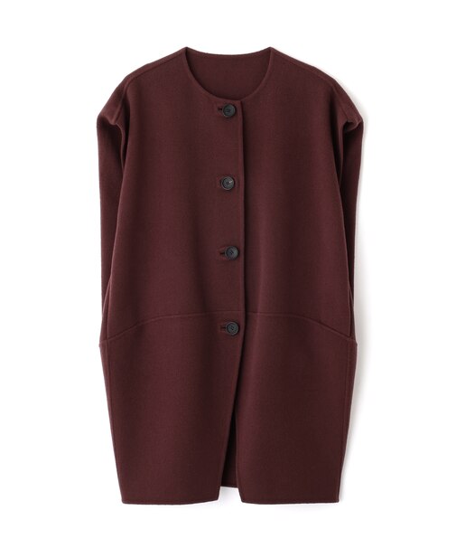 ソリッドウールリバーノーカラージレ