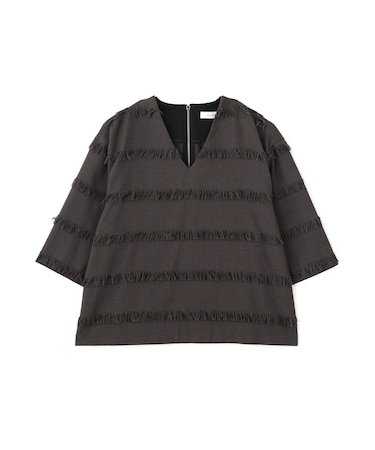 フリンジチェックブラウス