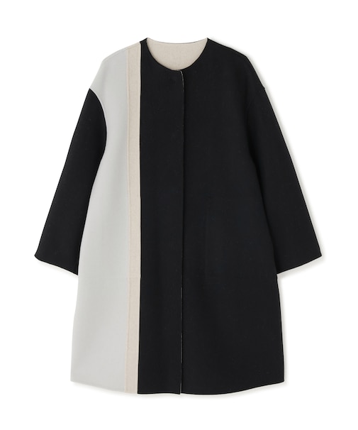 ◆Ｃａ混２ＴＯＮＥリバーノーカラーコート