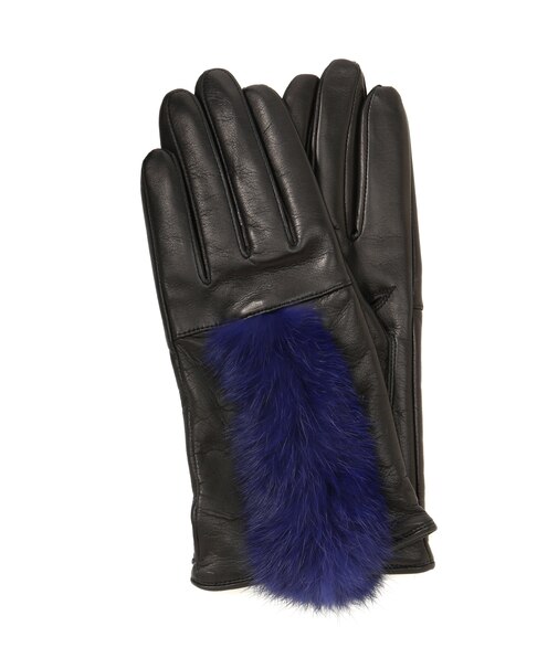 ファー×レザーグローブ