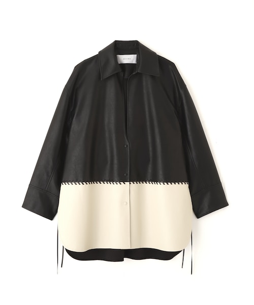 ◇レースアップフェイクレザージャケット｜アドーアの通販｜&mall