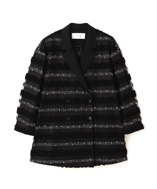 ◆チャンキーテープボーダージャケット