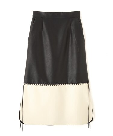 ◆レースアップフェイクレザースカート