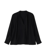バックサテンジョーゼットブラウス