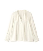 バックサテンジョーゼットブラウス