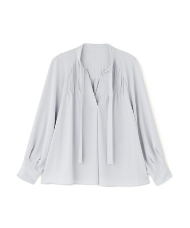 バックサテンジョーゼットブラウス