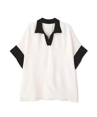 ◆バイカラーポロニット