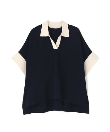 ◆バイカラーポロニット