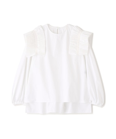 ◆クレストプリーツタイプライターブラウス